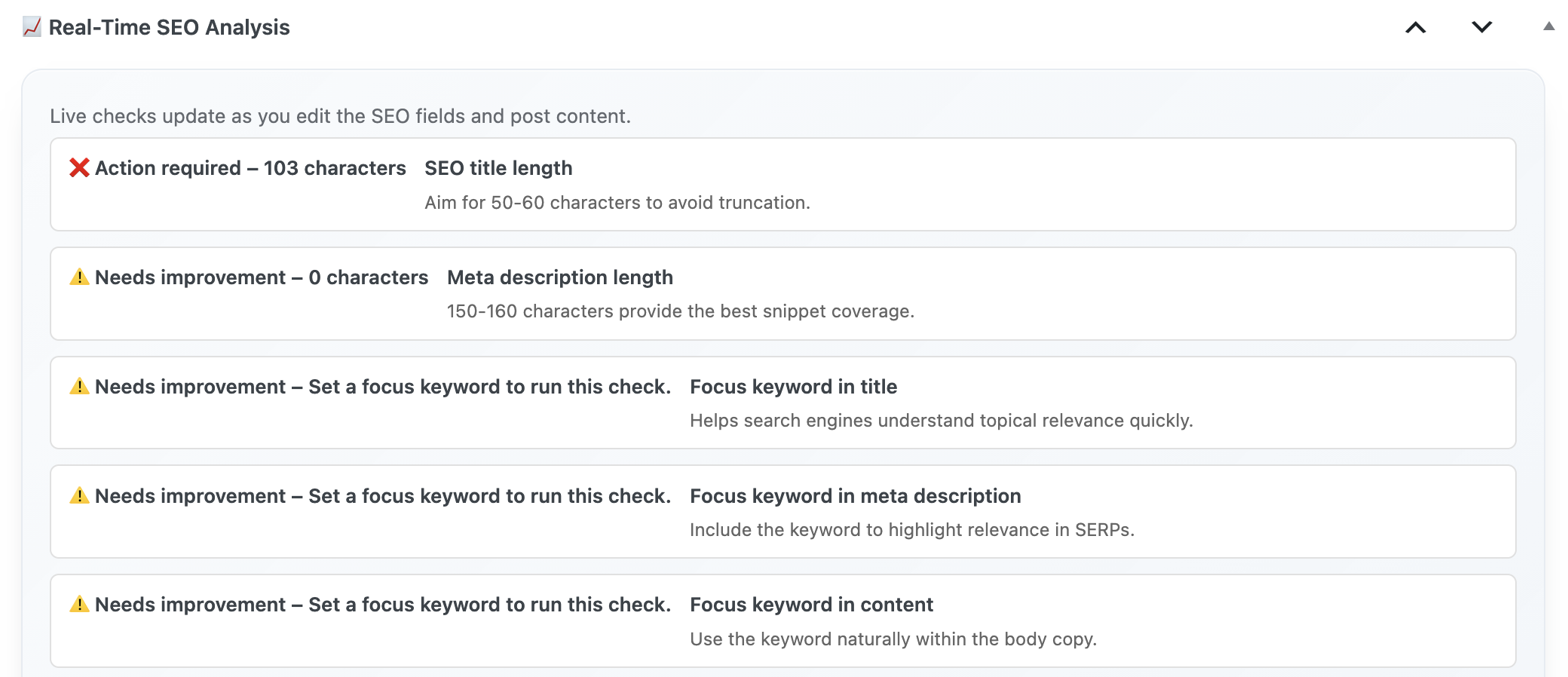 Real Time SEO Analysis